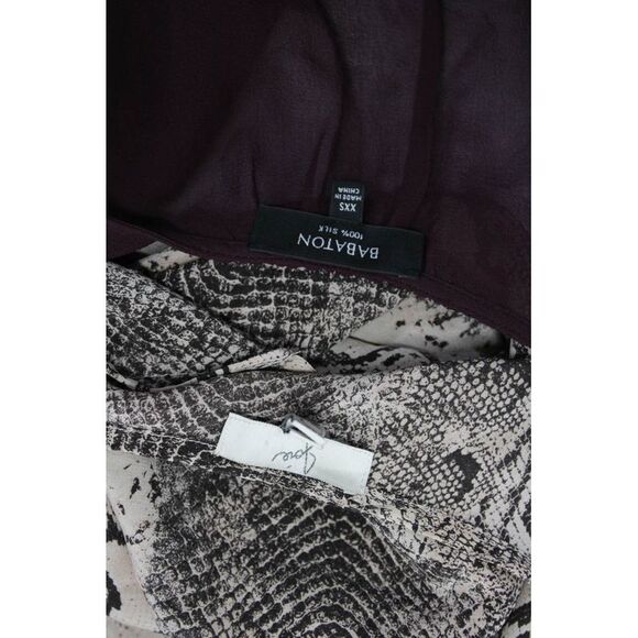 Babaton Joie Women's Silk Blouses Purple Beige Size XXS XS Lot 2 - Picture 3 of 6